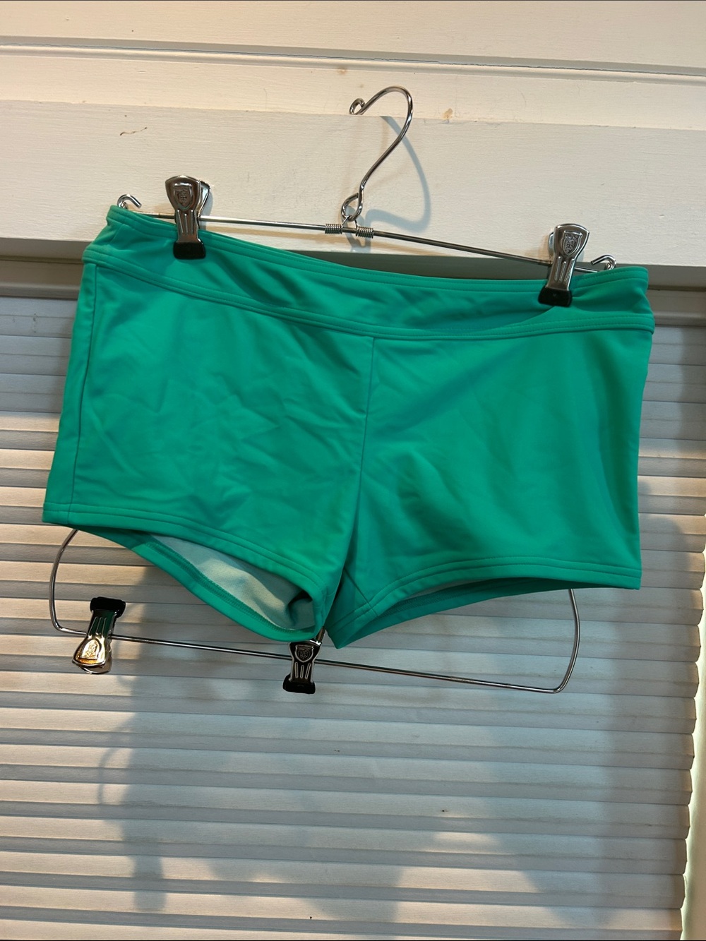 prAna Raya Swim Bottom Womens S Boy Short Green Recycled Nylon Lined